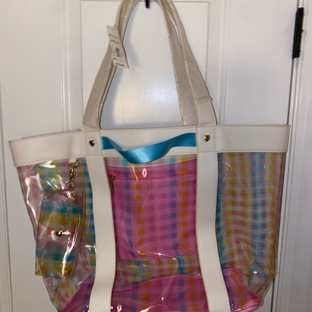 MBM Unlimited Pastel Checkered Tote Bag